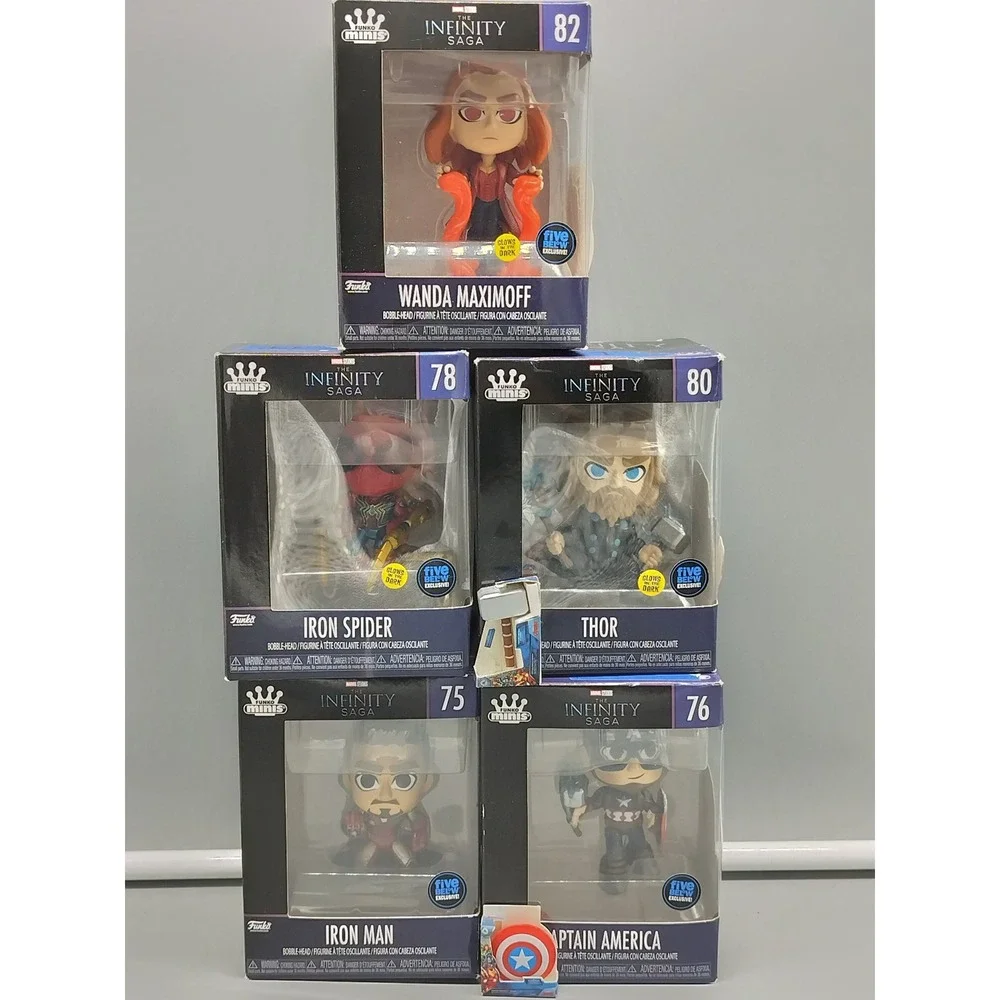 Funko Mini Marvel Infinity Saga Five Below Lot of 5 Collectible Iron Man, Thor